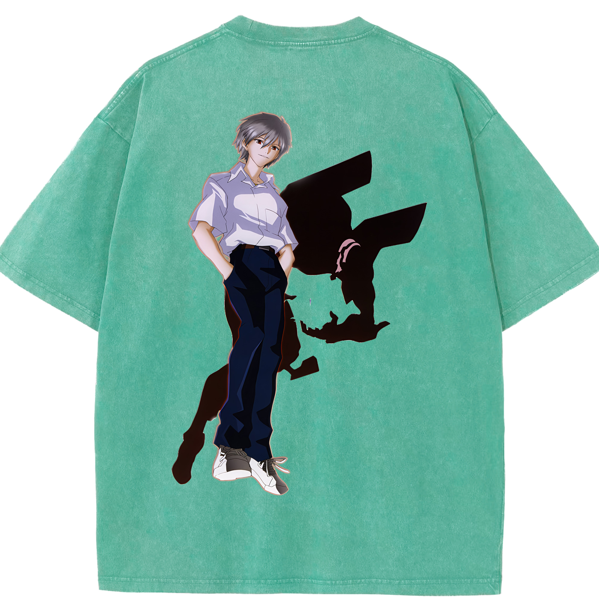 （画像用） EVA 新世紀エヴァンゲリオン 綿100% ヴィンテージ風 半袖Tシャツ（背面プリント）